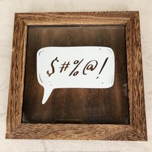 $#%@! Distressed Rustic Swear Bank Wooden
